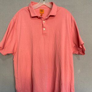 Soft Cloth “For People” Pink/Coral Polo Shirt Short Sleeve Casual Top